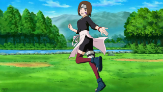 Woman running field trees blue - official art free wallpaper for desktop