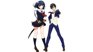 Anime characters swords standing together 2 - their hand free wallpaper for desktop