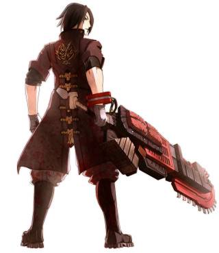 Man holding large object sword - a large object free wallpaper for tablet