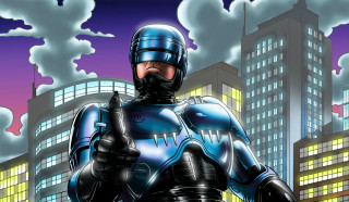 Man blue suit gun city - brian bolland free wallpaper