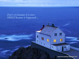 House cliff quote smile beach - a storybook illustration free wallpaper