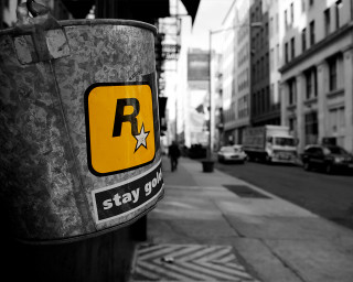 Street sign city cars people - a pole free wallpaper for desktop