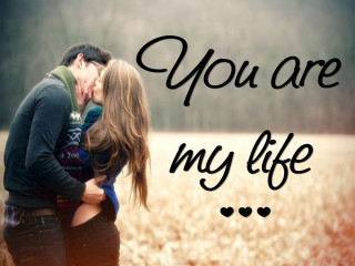 Couple kissing field you are 2 - my life free wallpaper