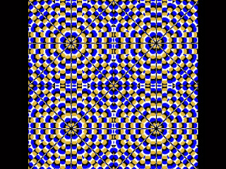 Blue yellow pattern black background - anni alber free wallpaper