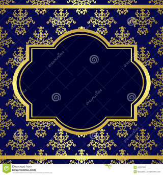 Blue gold background gold frame - cloisonnism free wallpaper for tablet