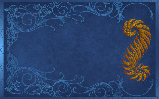 Blue background gold bird side - a blue border free wallpaper for desktop