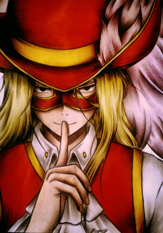 Woman red hat red cape - a manga drawing free wallpaper for mobile