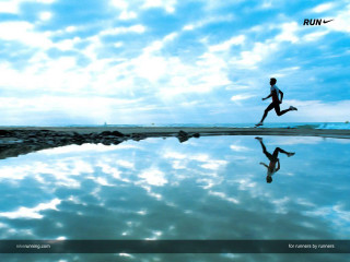 Man running beach sky clouds - amir zand free wallpaper for desktop