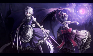 Anime gothic characters glowing light - light in the middle free wallpaper
