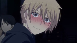 Blonde man black jacket dark 2 - a woman in the background free wallpaper