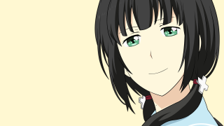 Anime girl black hair green 2 - black hair free wallpaper for desktop
