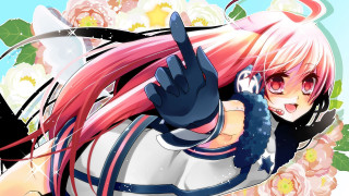 Anime girl pink hair pointing 2 - a anime girl free wallpaper for desktop