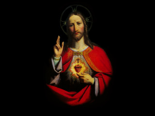 Jesus holding heart cross chest - a painting of jesus holding free wallpaper