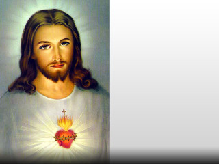 Jesus heart halo painting art - his neck and chest free wallpaper