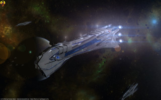 Spaceship flying galaxy stars planets 2 - the ship free wallpaper