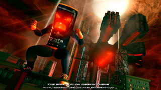 Cartoon character giant cellphone pumpkin - scary free wallpaper for desktop