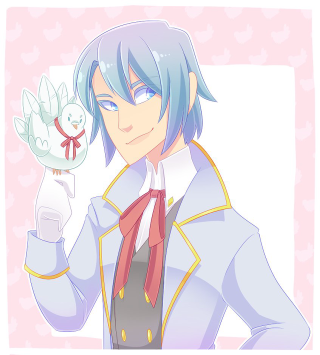 Man blue suit white bird - vanita free wallpaper for tablet