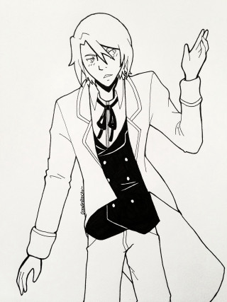 Man suit tie hand head - line art free wallpaper