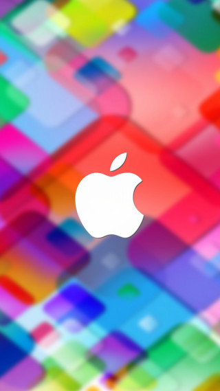 Colorful apple logo squares background - a colorful apple logo free wallpaper