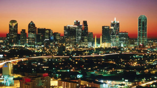City skyline night orange glow - the city free wallpaper