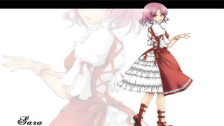 Girl redwhite dress boots alice - dress free wallpaper