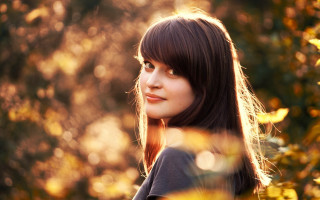 Woman long hair trees bushes - claire falkenstein free wallpaper