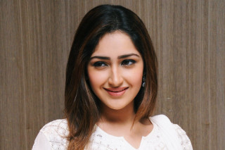 Smiling woman white shirt happy - a wooden wall free wallpaper