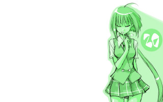 Girl green dress standing background - a sketch free wallpaper