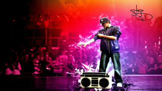 Man stage boombox crowd performance - a crowd of people behind free wallpaper