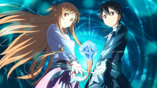 Anime couple characters blue background 3 - a light shining free wallpaper