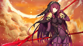 Woman sword demon outfit red - preraphaelitism free wallpaper