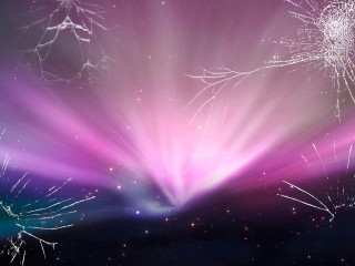 Purple blue fireworks stars black - free new year wallpaper for desktop