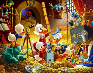 Ducks painting clock room gold - carl barks free wallpaper
