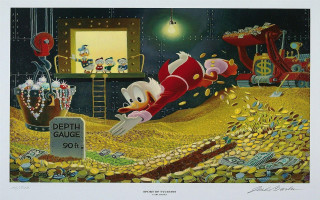 Cartoon character falling bed money - 8 k concept art free wallpaper