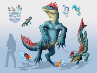 Blue dragon red wings orange - a blue dragon free wallpaper