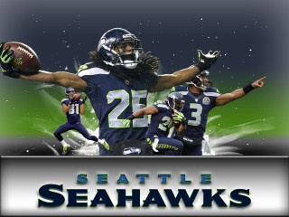Seattle football player arms outstretched - his hands out in the air free wallpaper
