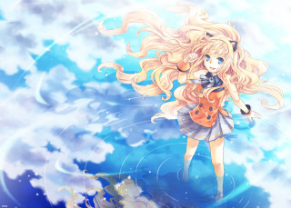 Girl blonde hair ocean wave - in the ocean free wallpaper