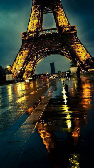 Eiffel tower night lights rain - paris school free wallpaper for mobile