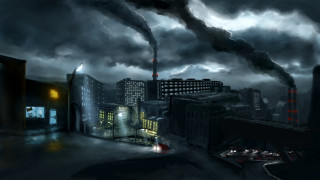 City smoke stacks buildings pollution - david firth free wallpaper for desktop