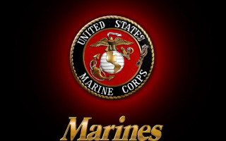 Marine emblem red background gold - m free wallpaper
