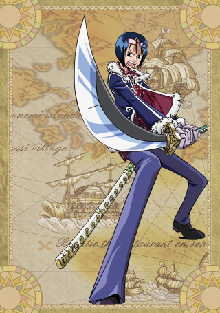 Man blue suit sword map - rococo free wallpaper for mobile