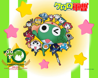 Cartoon character stars green white - gutai group free wallpaper for desktop