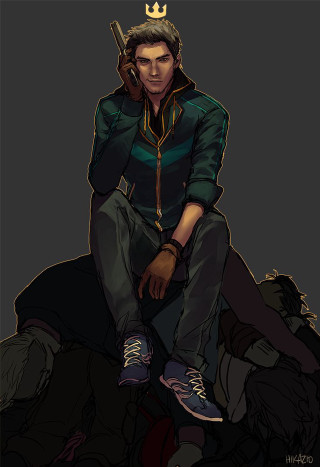 Man sitting pile clothes green - top of a pile free wallpaper for mobile