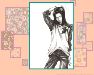 Woman long hair white shirt 10 - anime style free wallpaper