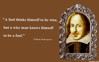 Fool thinks wise shakespeare quote - a cross stitch free wallpaper for desktop