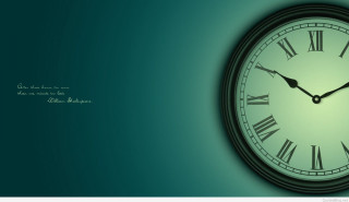 Clock roman numerals green background 3 - the time free wallpaper