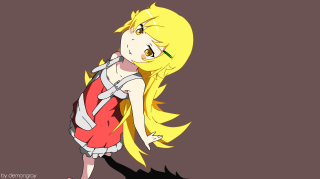 Cartoon girl yellow hair red - the dark free wallpaper