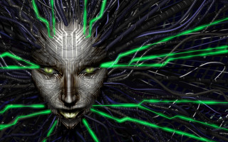 Cyberpunk cat green eyes glowing - cyberpunk art free wallpaper for desktop