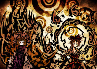 Anime characters couple painting swirly - a couple of anime characters free wallpaper