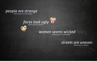 Blackboard words faces drawn woman - strange free wallpaper